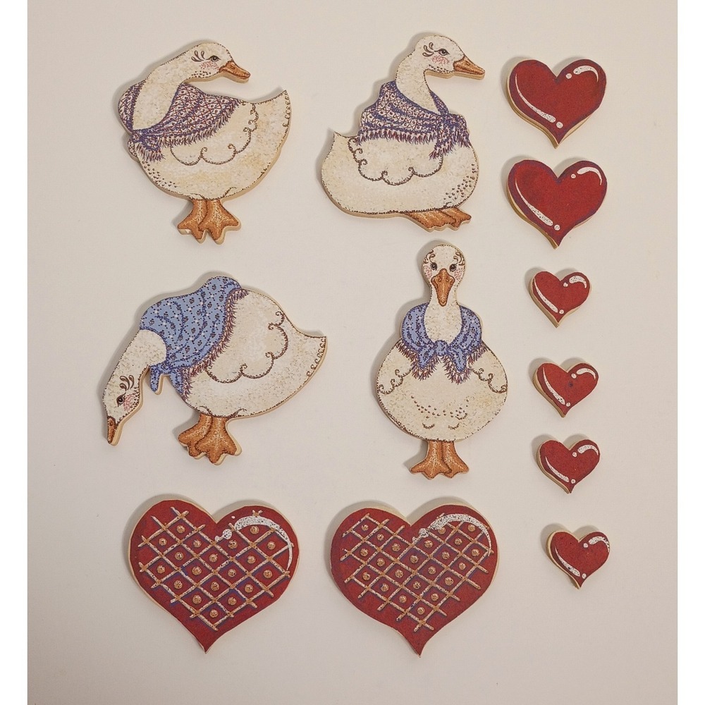 Vintage Folk Art Geese Cut & Paste Wood Cut Outs Cottagecore Grannycore Crafts